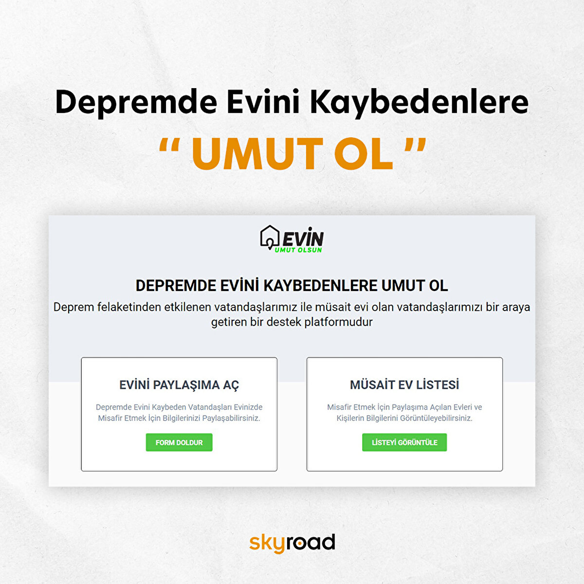 Depremde Evini Kaybedenlere Umut Ol