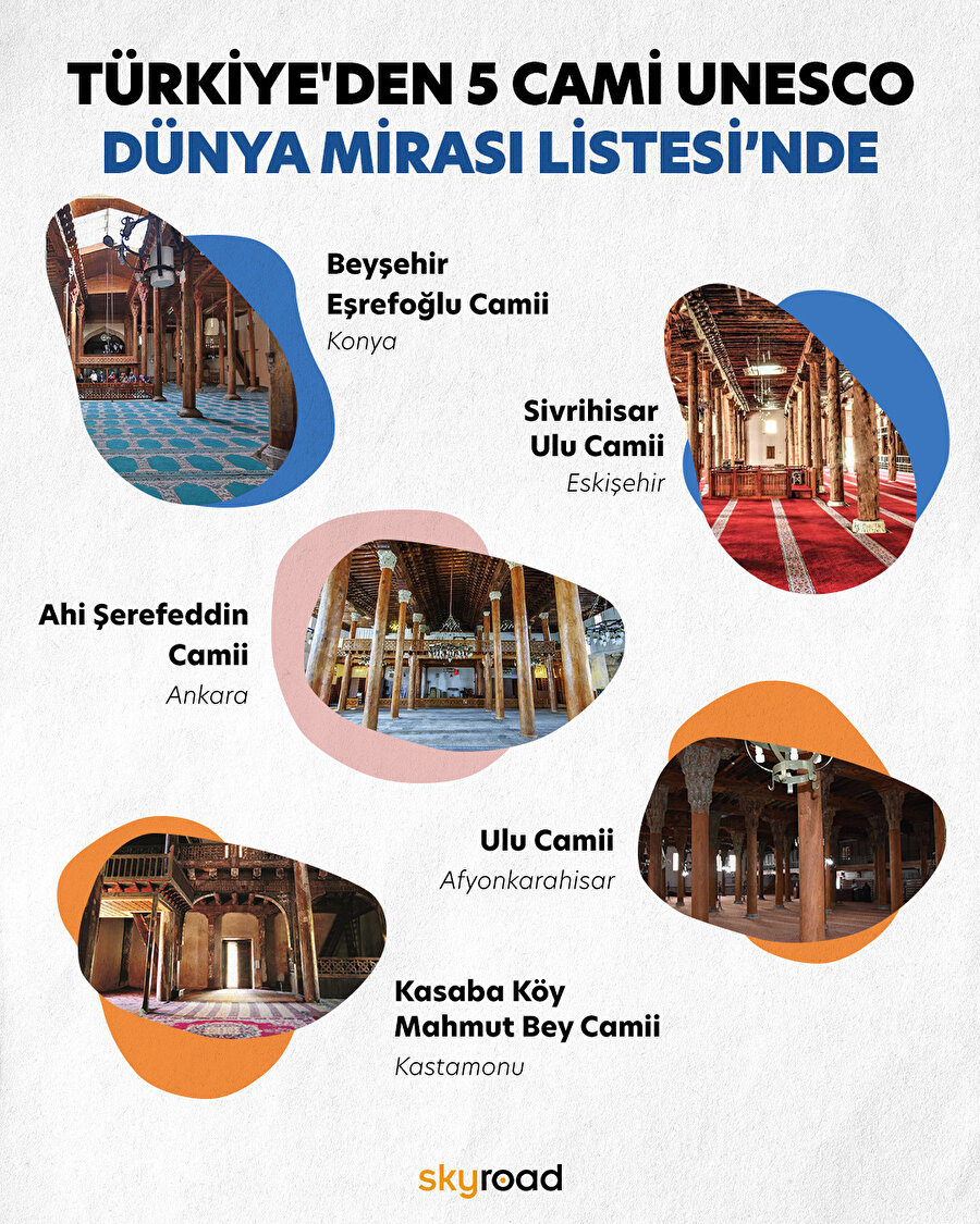 Türkiye den 5 Cami UNESCO Dünya Mirası Listesinde