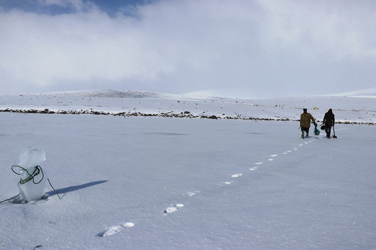 Balıkçılardan Murat Kaçar ise dondurucu soğuklar nedeniyle balık avlarken çok zorlandıklarını anlattı.