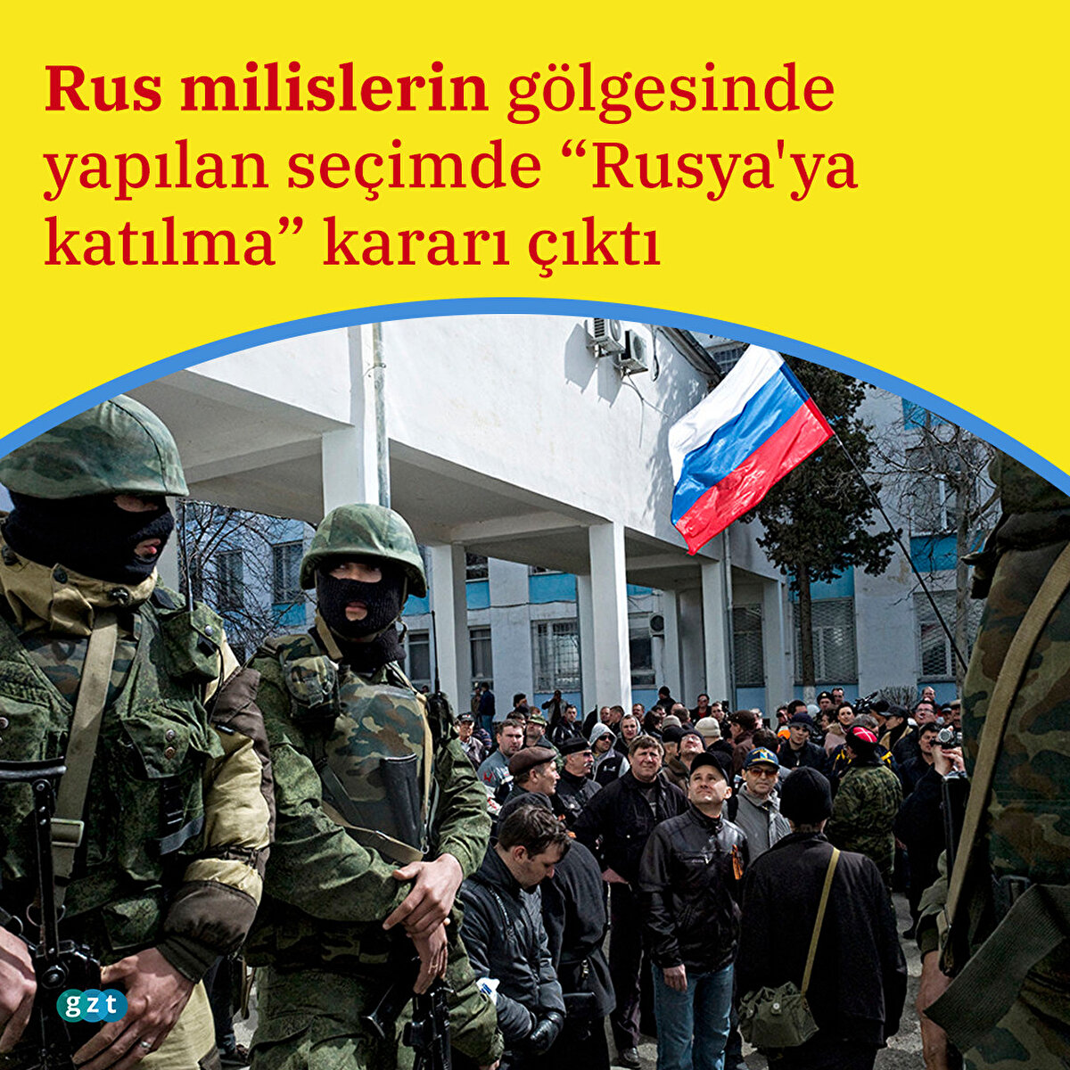 Rus milislerin gölgesinde yapılan seçimde 'Rusya'ya katılma' kararı çıktı.