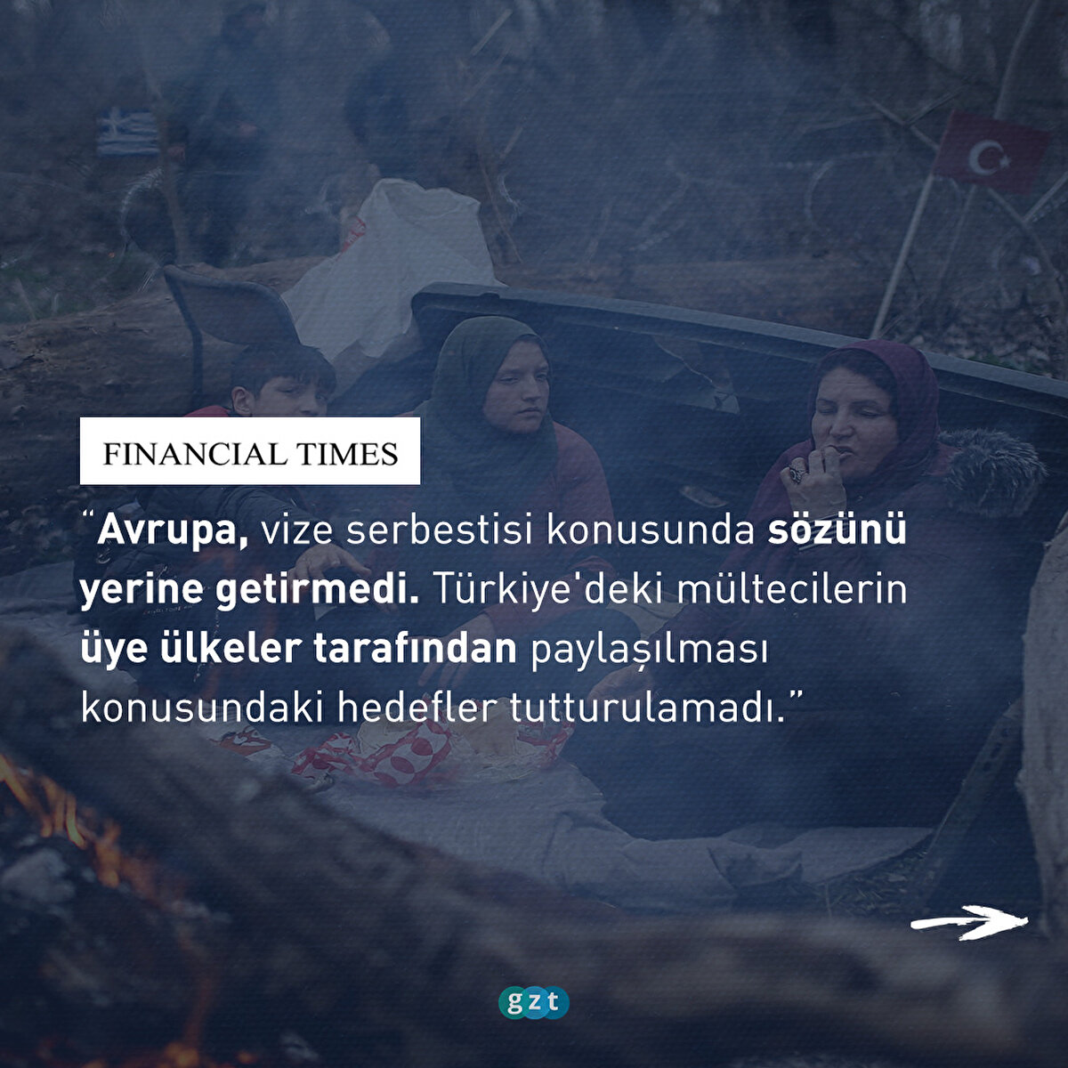 Financial Times: Avrupa, vize serbestisi konusunda sözünü yerine getirmedi. Türkiye'deki mültecilerin üye ülkeler tarafından paylaşılması konusundaki hedefler tutturulamadı.