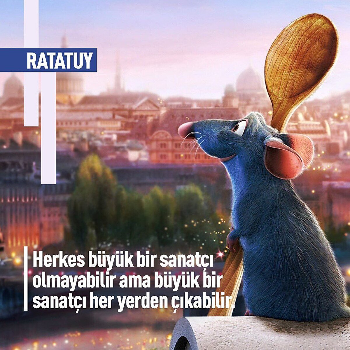 🐭 Ratatuy: Film, yemeğe düşkün fare Remy’nin aşçı olma hayalini konu ediyor. İdeali için Paris'in yolunu tutan sevimli fare kaza eseri kendisini şehrin en iyi restoranında bulur. Remy, tüm hünerlerini sergileyebileceği mutfağa ulaşmıştır. Ancak bu hayalini gerçekleştirmek, farelerden iğrenen insanların olduğu bir dünyada pek kolay değildir. ⠀