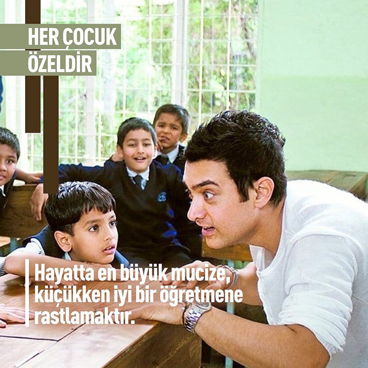 👦🏻Her Çocuk Özeldir: Film, problemli bir çocuk ve onun hayatını değiştiren bir öğretmenin hikayesini anlatıyor. Ishaan, derslerinde ve sosyal ilişkilerinde başarısız bi çocuktur, ailesi tarafından yatılı okula gönderilir. Burada karşısına resim öğretmeni Ram çıkar. Onun özel bir çocuk olduğunu anlayan öğretmen, Ishan’ın kendisini bulmasına yardım eder. ⠀