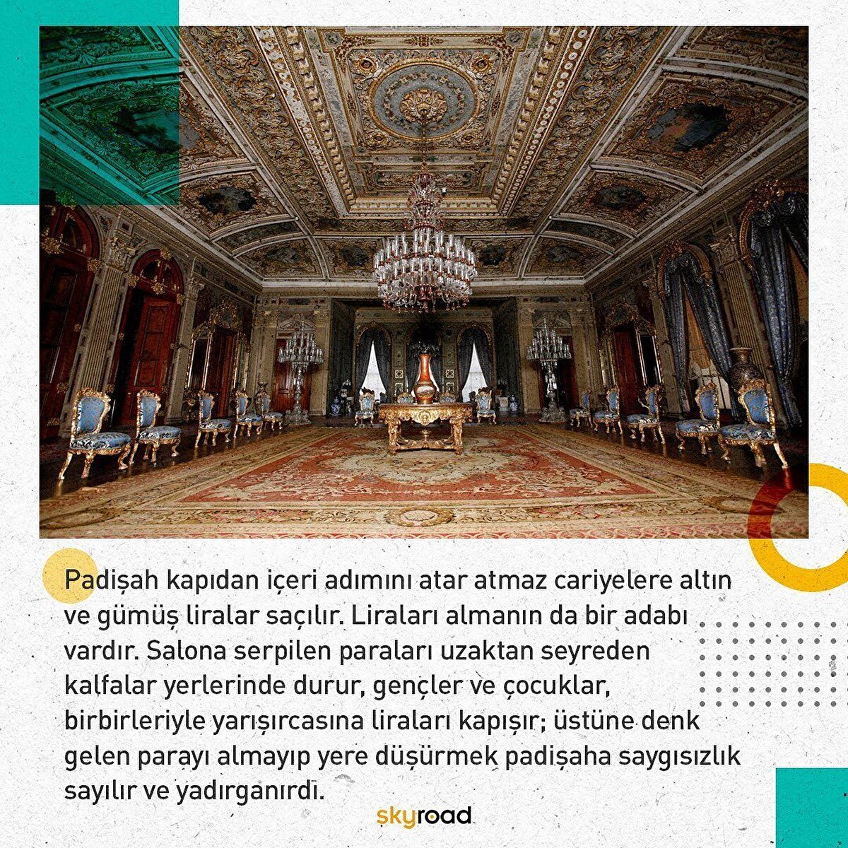 👉🏻Zira “devlet resepsiyonu” diyebileceğimiz resmi tören Muayede Salonu’nda, hanedan üyeleriyle bayramlaşma ise Harem’de gerçekleştirilir.
