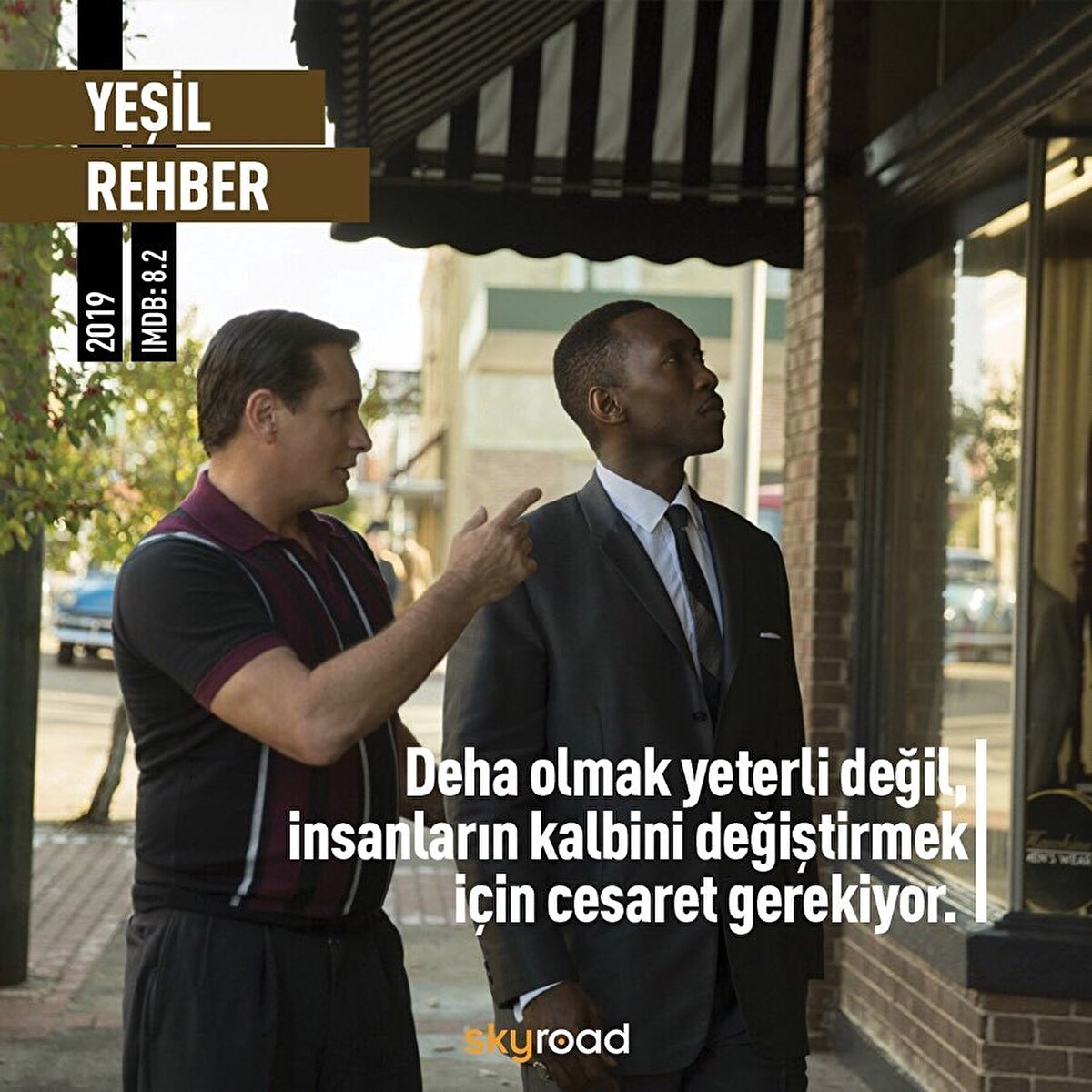 🎹 Yeşil Rehber: Gerçek bir hikayeye dayanan film, siyahi piyanist Dr. Don Shirley ve kendisinin Güney'de şöforlüğünü yapması için işe aldığı New York'lu fedai Tony Lip'in hikayesini anlatıyor. 91. Oscar Ödülleri'nde En İyi Film Ödülü'nü alan yapım ayrıca En İyi Orijinal Senaryo ödülüne de uzandı.