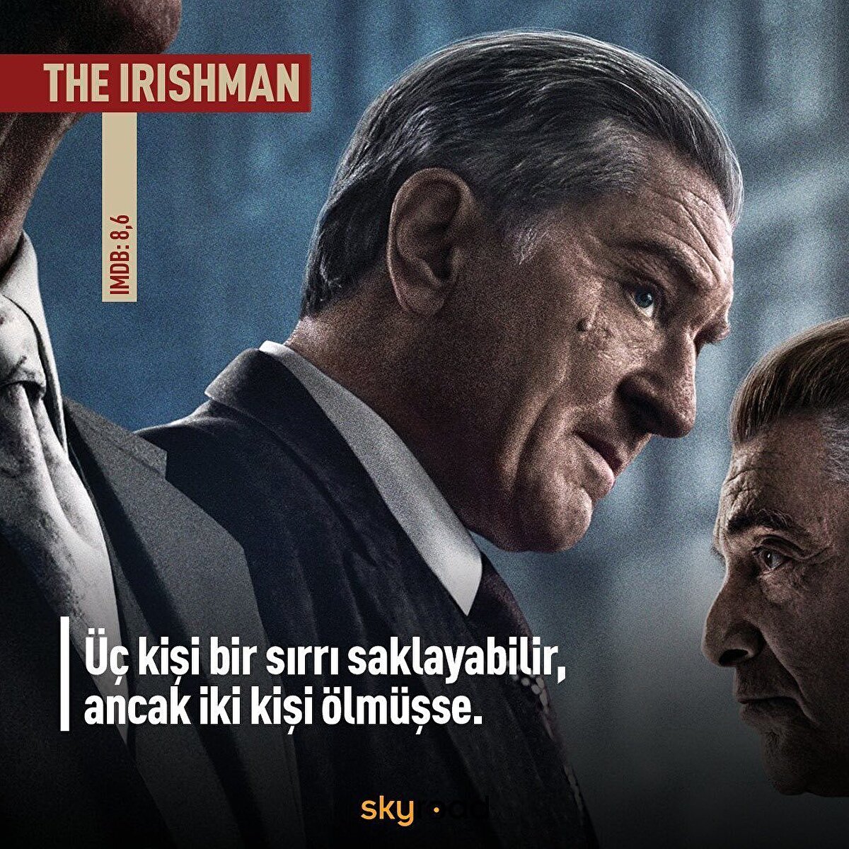 🔫 The Irishman: Biyografik suç türünde olan ABD yapımı The Irishman filmi, bir mafya tetikçisi olan Frank Sheeran’ın hayatını konu ediyor. Filmin senaryosu, Charles Brandt’in “I Heard You Painted Houses” adlı kitabından esinlenerek yazılmış. Kitabın isminin Türkçesi, “Evleri Boyadığını Duydum”, bu cümle mafyaların sıkça kullandığı bir ifade. Anlamı, vurulan kişinin vücudundan sıçrayan kanın duvarları boyamasından geliyor.