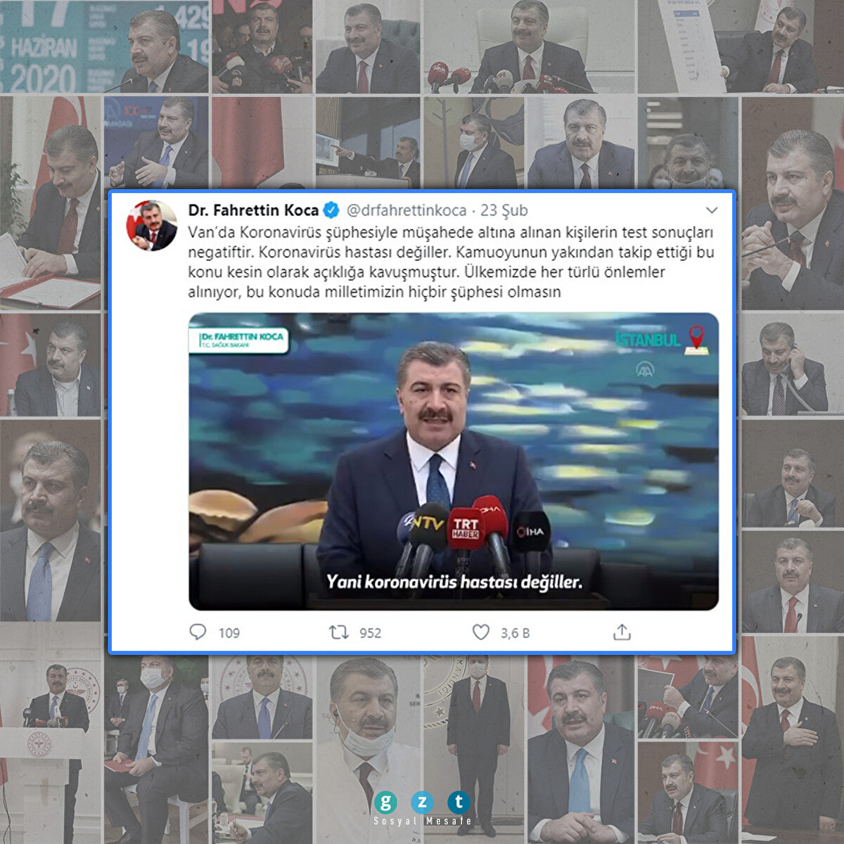 İran'da koronavirüse rastlanmasının ardından sınır komşusu Van'da da virüse rastlandığı iddialarını Bakan Koca yalanlamıştı