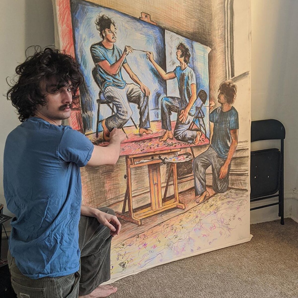 💭 Chicago merkezli sanatçı Seamus Wray droste efektini kendi portrelerinde kullandı.