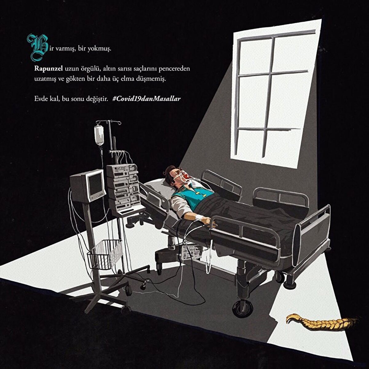 Erhan Çırak ve Ethem Onur Birgiç #evdekal mesajını masallar üzerinden iletme yoluna gitti ve #Covid19danMasallar çalışmasını hazırladı. Kampanyada masalların sonu okuyucuya bırakılıyor, sonu değiştirmek bizim elimizde.⠀⠀⠀