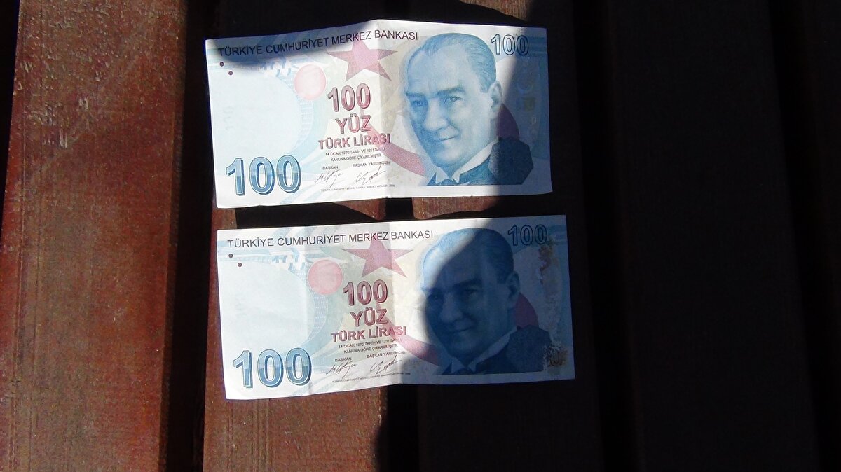 Genç nadir görülen bu paranın hikayesinin ise şöyle anlattı: Son bir hafta zarfında 3 farklı bankadan para çektim veya yatırdım. Elimde kalan son 10 adet 100 TL’lik banknottan biri evde oturduğum sırada dikkatimi çekti. Paranın alt kısmında hafif sarı renk olduğunu gördüm. Parayı elime aldığımda boya gibi bir şey gördüm.