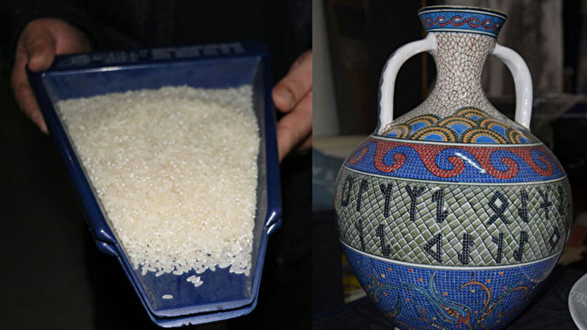 Şekilli şişeleriniz veya temizlenmesi zor vazolarınız varsa, pirinç imdadınıza yetişecek. Temizlenmesi zor olan alanlara ulaşmak için pişmemiş pirinç ve biraz sabunlu su kullanın. Ardından karışımı bir vazoya koyun ve vazoyu iyice çalkalayın.