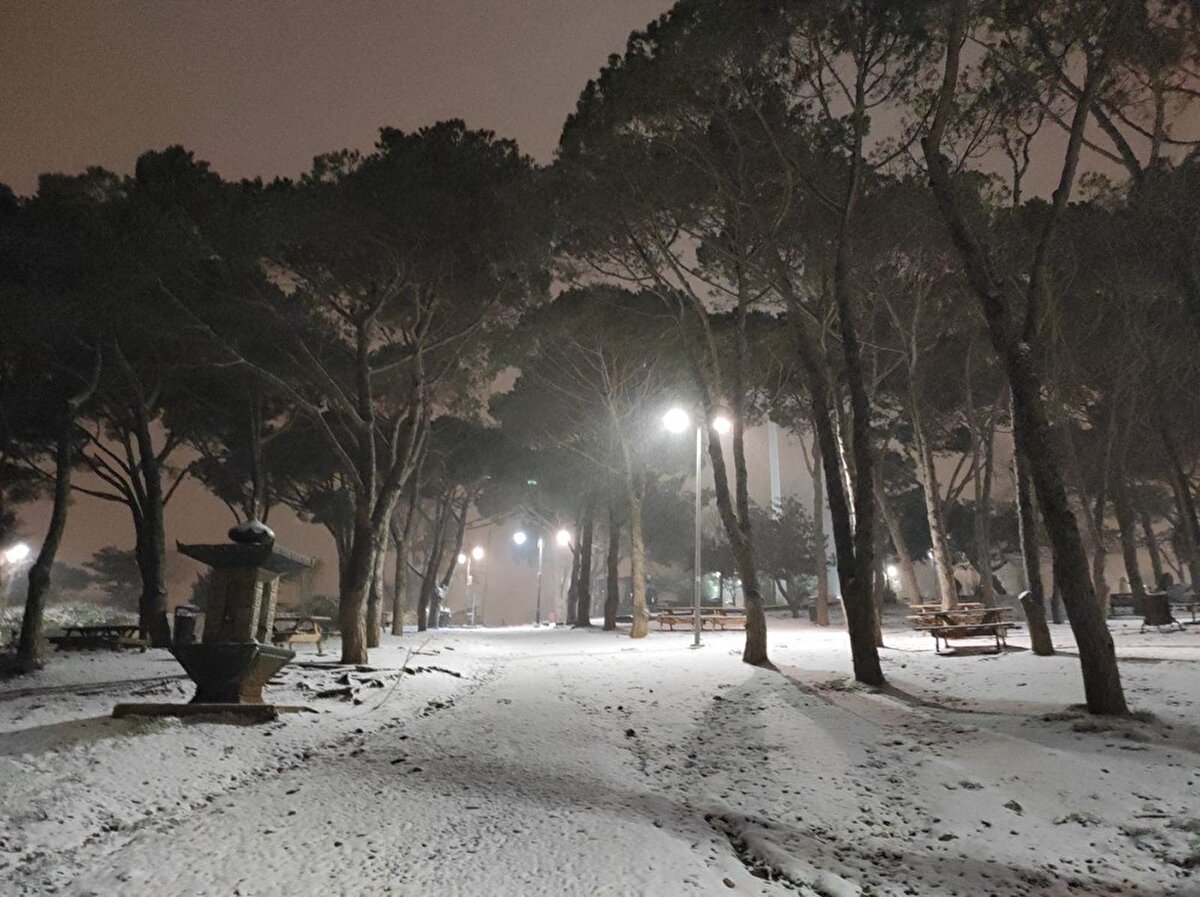 İstanbul'da akşam saatlerinde başlayan kar yağışı etkisini sürdürüyor.