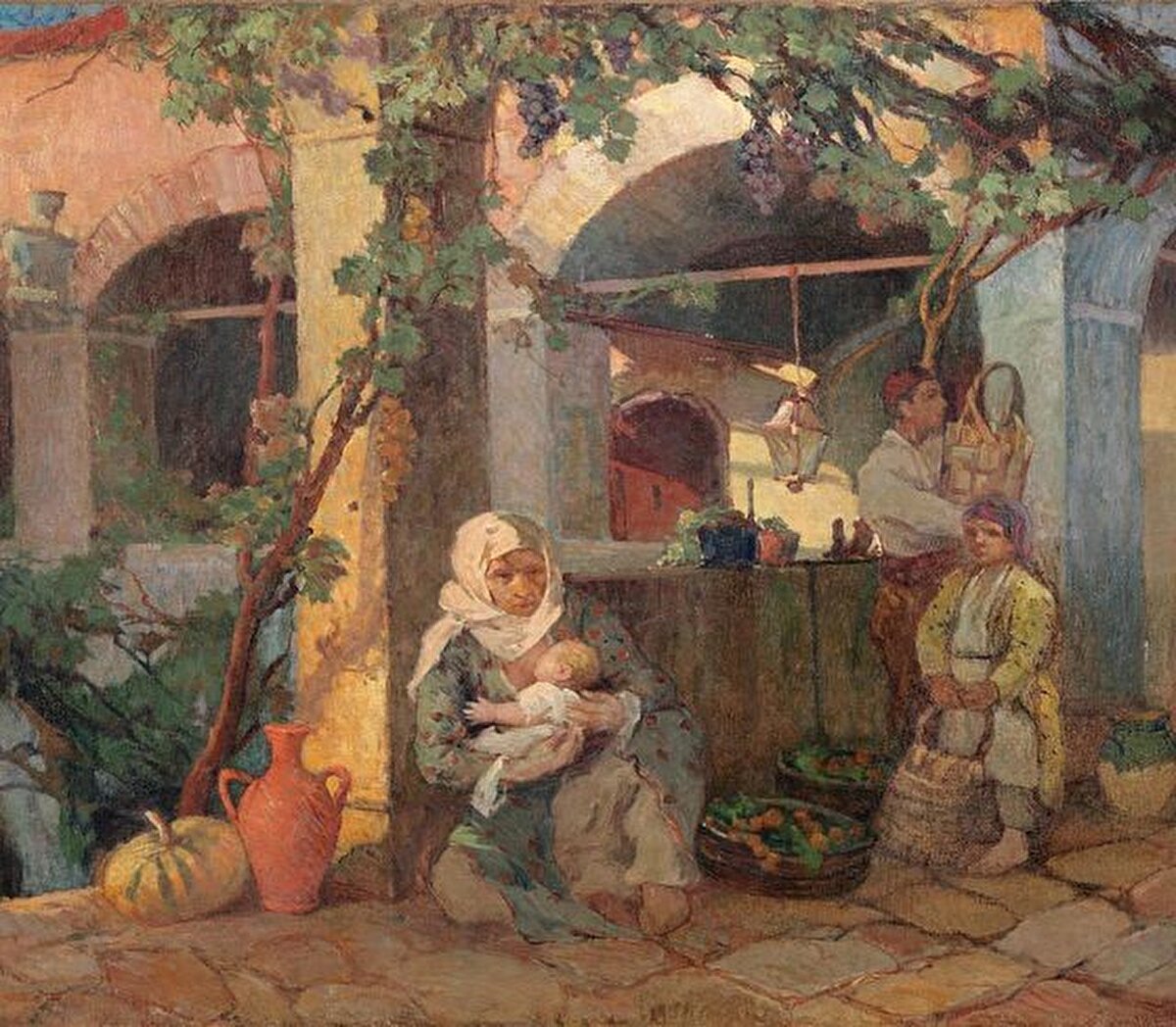 Asıl niyeti Askeri okula girmektir, ama kayıtların kapandığını öğrenince bir yıl beklemek zorunda kalır. Bu sırada Galata’da altınlarını çaldırdığı için iş aramaya başlar. Önce müvezzilik, sonra arzuhalcilik yaparak para kazanmaya başlar. Bu süre içinde, ressam Rupen Seropyan’dan resim dersleri almaya başlar. Oraya gidip gelirken, Şeker Ahmet Paşa’nın oğlu İzzet Bey’le tanışır. Resimleriyle Ahmet Paşa’nın dikkatini çeker, Paşa'nın önerisi üzerine, şimdiki adı Mimar Sinan Güzel Sanatlar Üniversitesi olan Sanayi-i Nefise Mektebi'ne girer.⠀