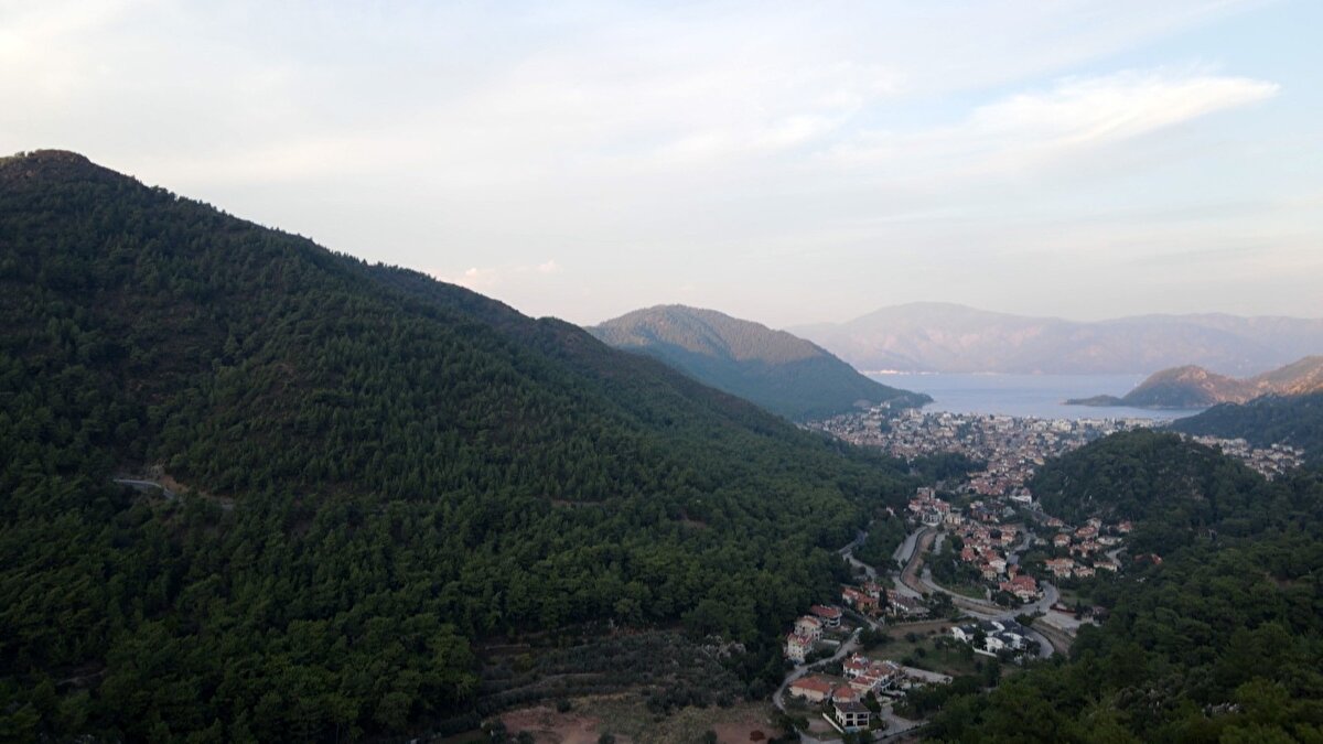 İçmeler Mahallesinde ormanlık alan tamamen küle dönerken yerleşim yerlerine yakın bölgede bulunan ağaçların kurtarıldığı görülüyor. 