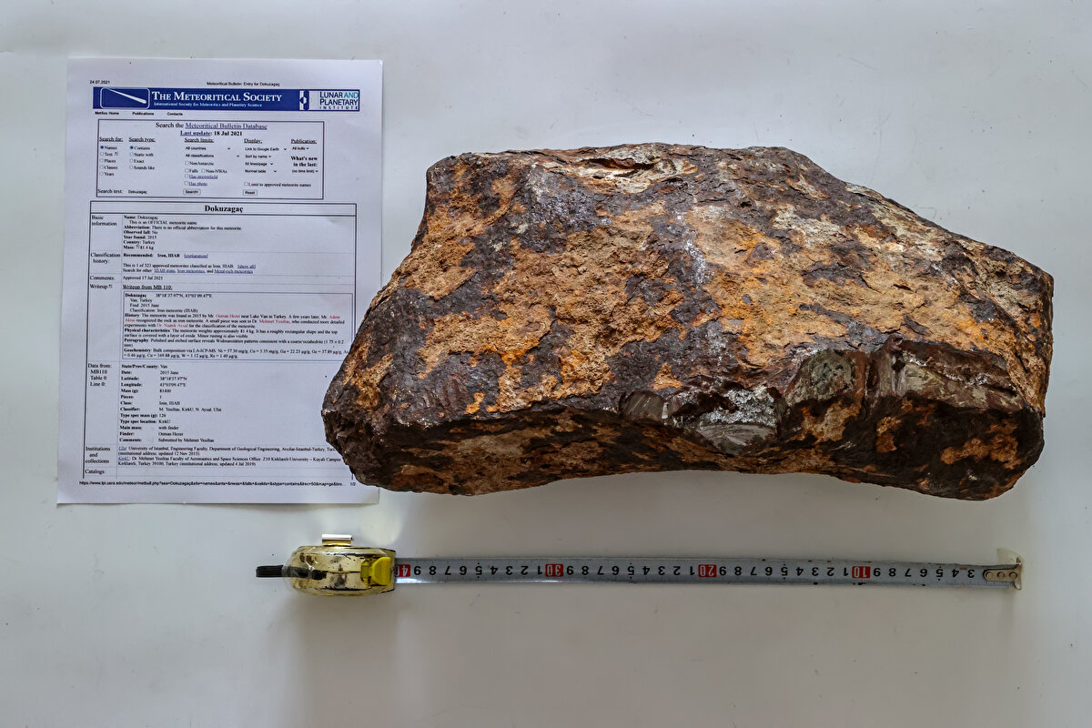 Kentte güvenlik görevlisi olarak çalışan 60 yaşındaki Hezer, 2015'te ailesiyle Gevaş ilçesindeki Dokuzağaç Mahallesi yakınlarında piknik yaptığı sırada, sahilde rengi ve yapısıyla farklı bir taş olduğunu fark etti. 