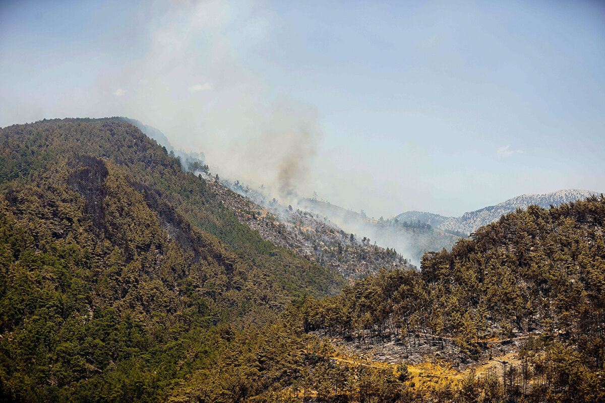 Arkadaşlarının araç dışında olduğunu belirten arazöz ekibinden bir işçi, telsiz anonsunda,"Onlar gelmeden gitmem buradan, helikopter gelsin su atsın" ifadelerini kullandı. Orman İşçisine bu kez, "Özgür, helikopter geliyor, güvenli bölgeye kaç, aracı boşalt" talimatı verildi.
