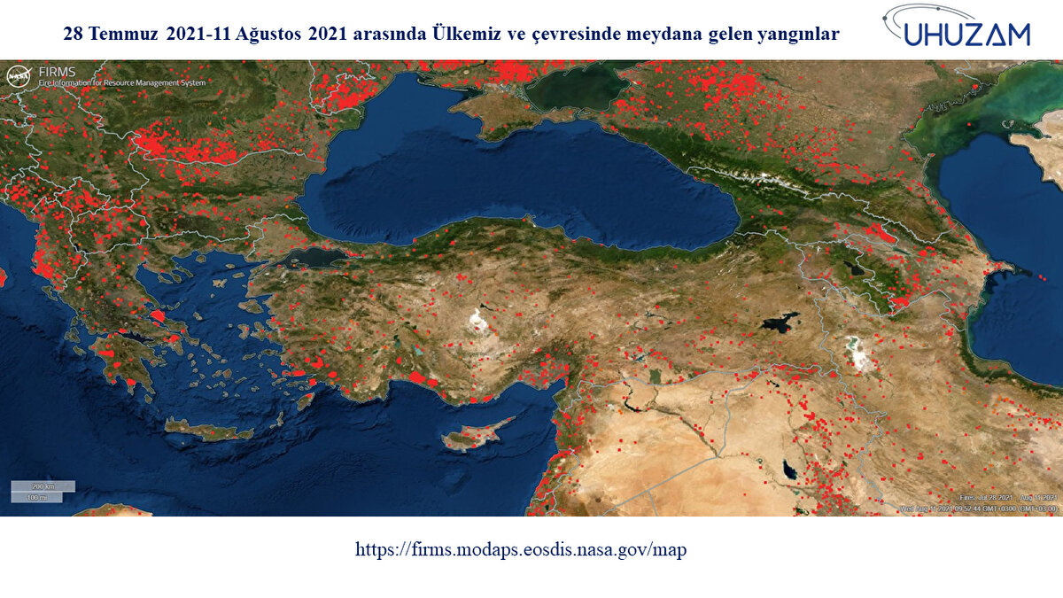 Türkiye'nin ilk uydu yer istasyonu İTÜ UHUZAM, bölgelerdeki orman yangınların ardından doğadaki tahribatı tespit etmek için çalışma başlattı.Bu kapsamda, orman yangınların doğaya verdiği zarar ve uyduları aracılığıyla görüntülendi. Uzaydan görüntülerle orman yangınlarının doğadaki tahribatının son durumu tespit edildi.

