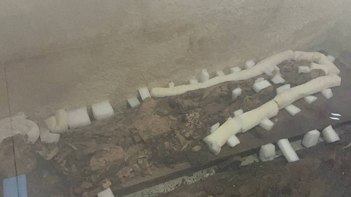 İznik'te 2018 yılında çıkarılan bir lahdin içerisinde Romalı anne kız mumyasını gören Çavuşoğlu, hayretini gizleyemedi.