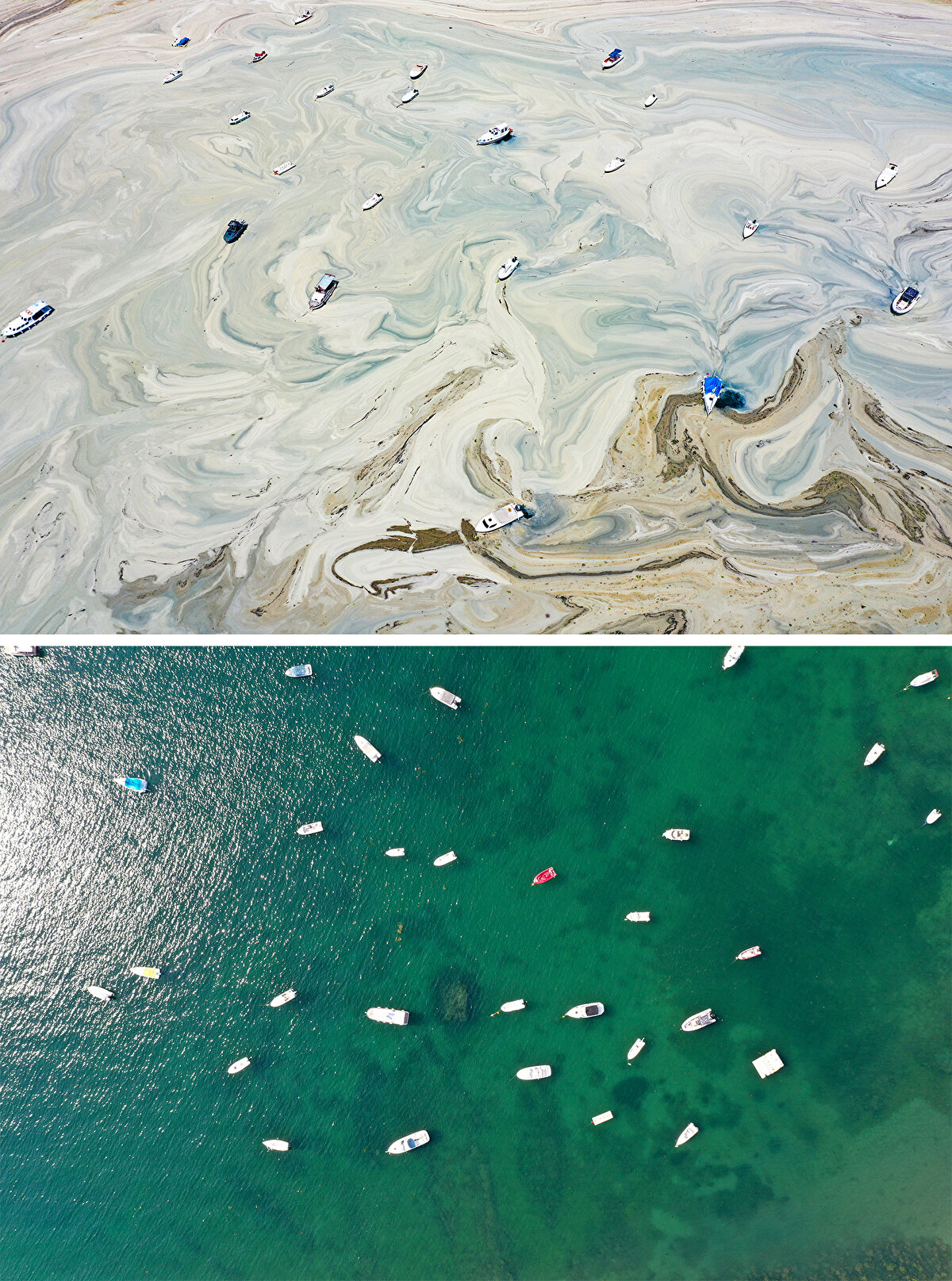 Müsilaj öncesi ve sonrası kareler;