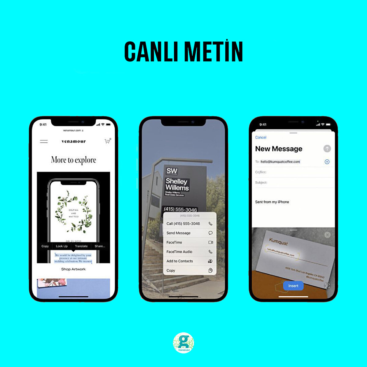 📱iOS 15 ile birlikte fotoğraflarda ve kamera uygulamasında canlı metin ve el yazısı tanıma işlemi gerçekleştirilebiliyor.