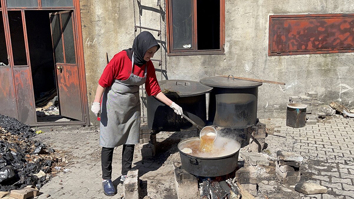 Sonra bunu duyan insanlar benden sipariş vermeye başlayınca, artık her yıl yapmaya başladım” dedi. İlk olarak 30 kilo pekmez yaptığını belirten Gülten Özsoy, “Şimdi ise 5 ton kozalak pekmezi yapıyorum.
