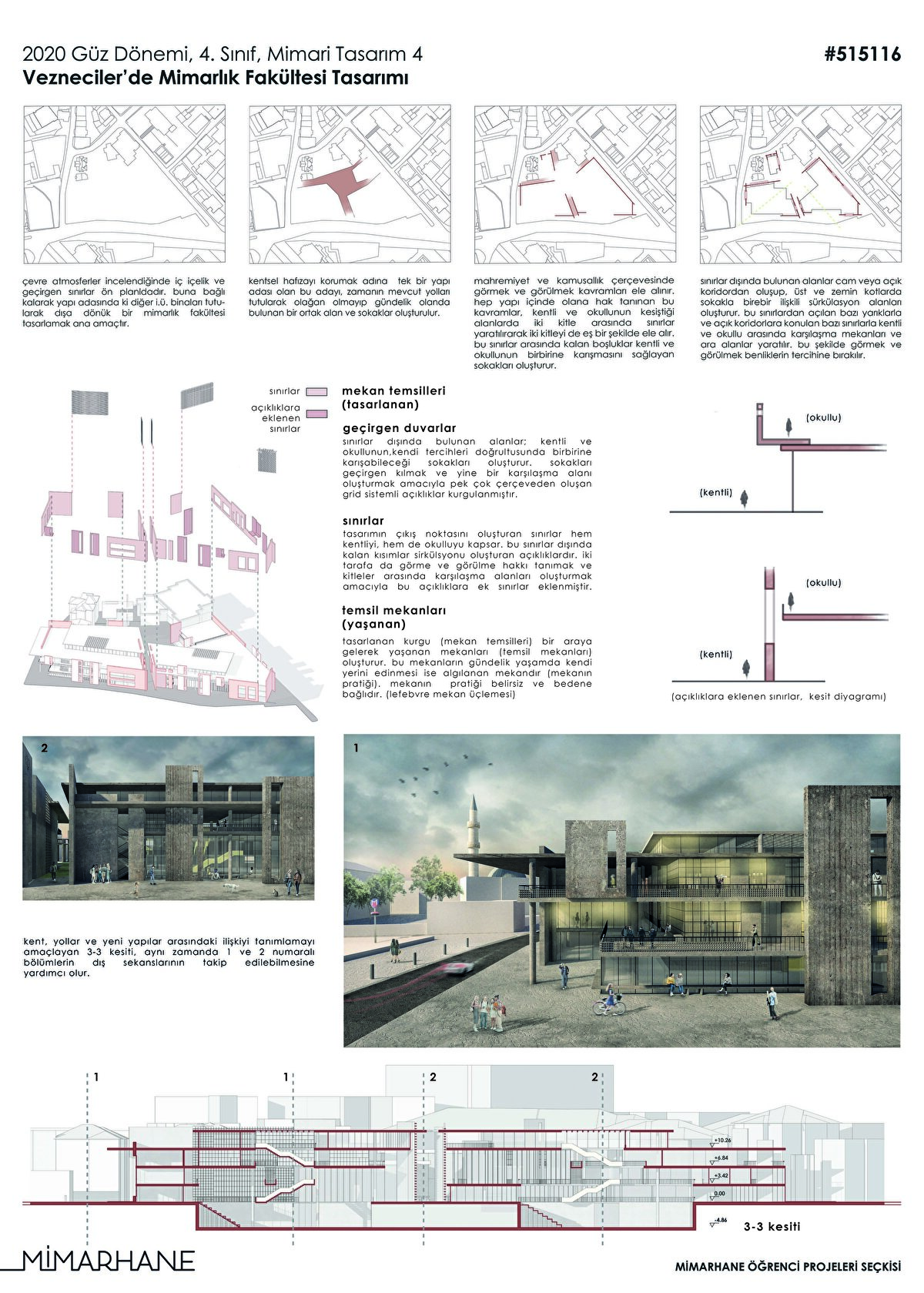 Yasin Köylü - Mimar Sinan Güzel Sanatlar Üniversitesi - 7. Dönem - Vezneciler’de Mimarlık Fakültesi Tasarımı.