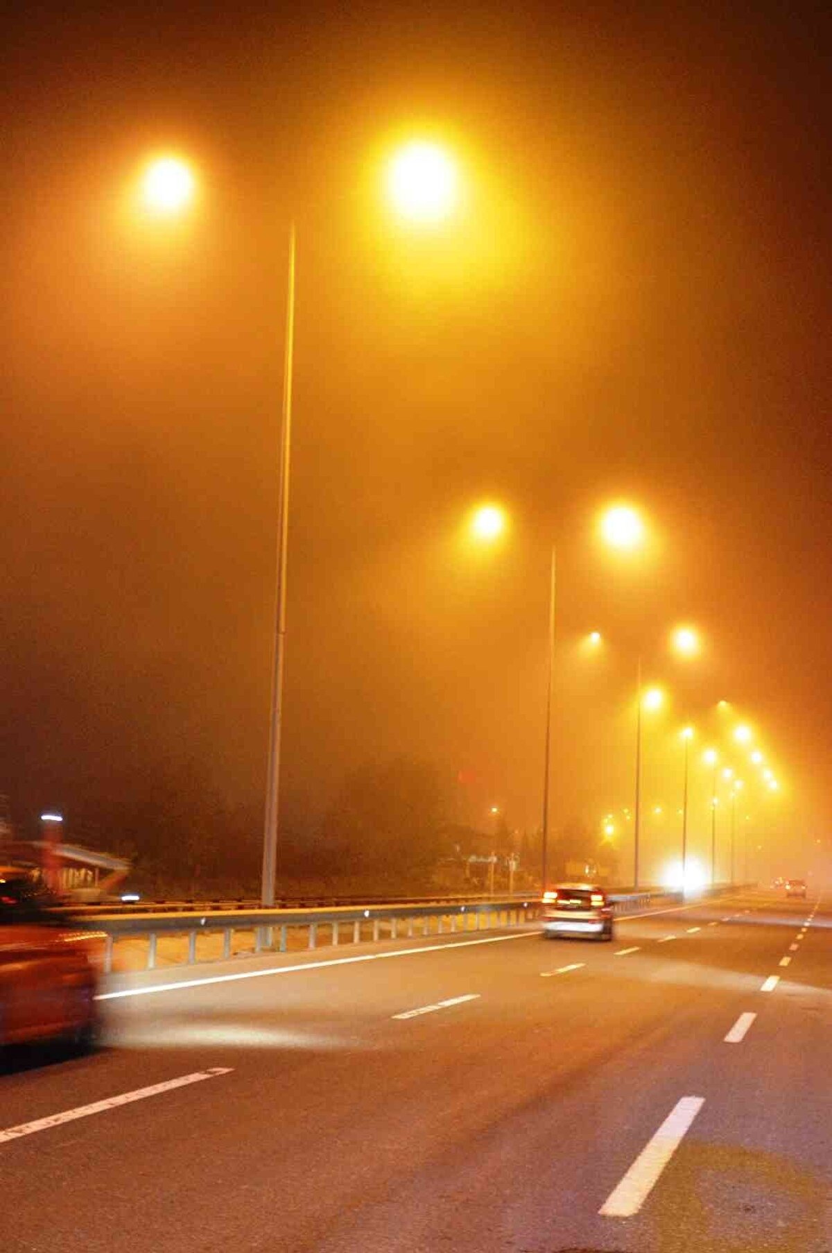 Yoğun sisin etkili olduğu noktalarda görüş mesafesi belirli ölçüde düştü.
