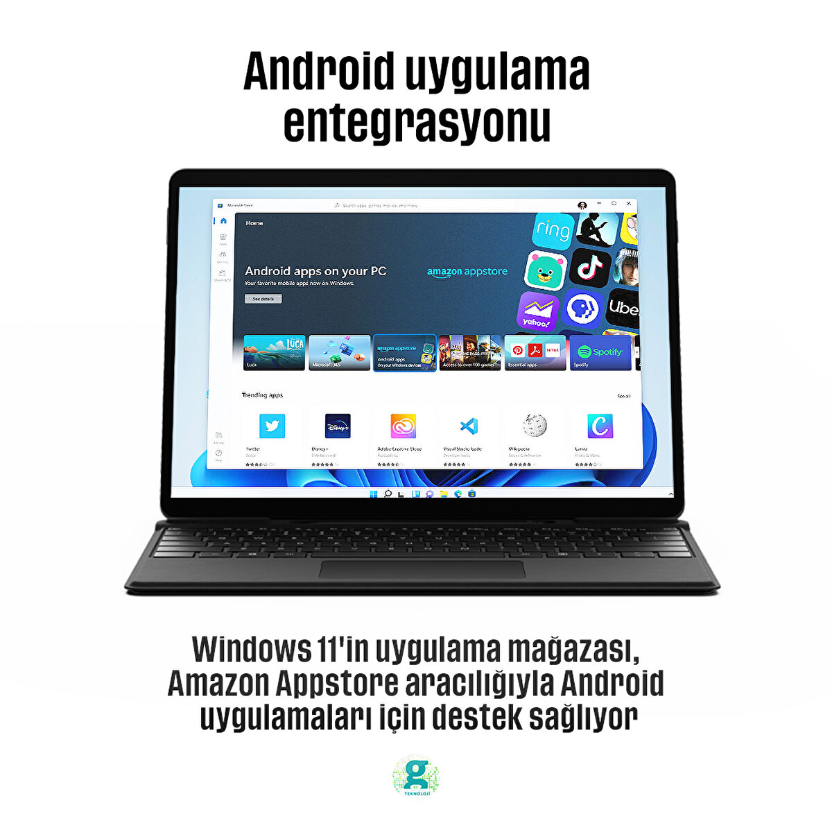 Windows 11'in uygulama mağazası, Amazon Appstore aracılığıyla Android uygulamaları için destek sağlıyor