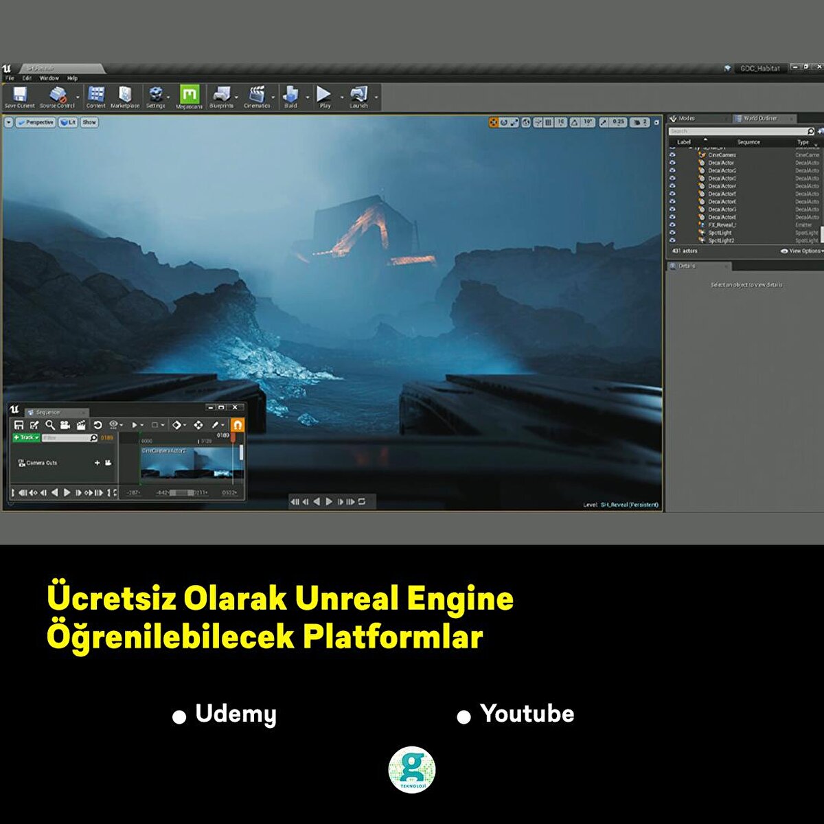 Ücretsiz Olarak Unreal Engine Öğrenilebilecek Platformlar
Udemy
YouTube