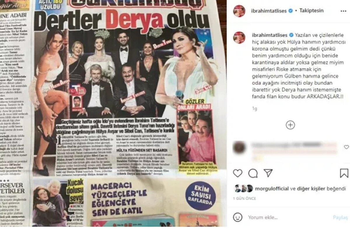 İbrahim Tatlıses, çıkan haberlerin ardından sosyal medya hesabından paylaşımda bulunarak açıklama yaptı.