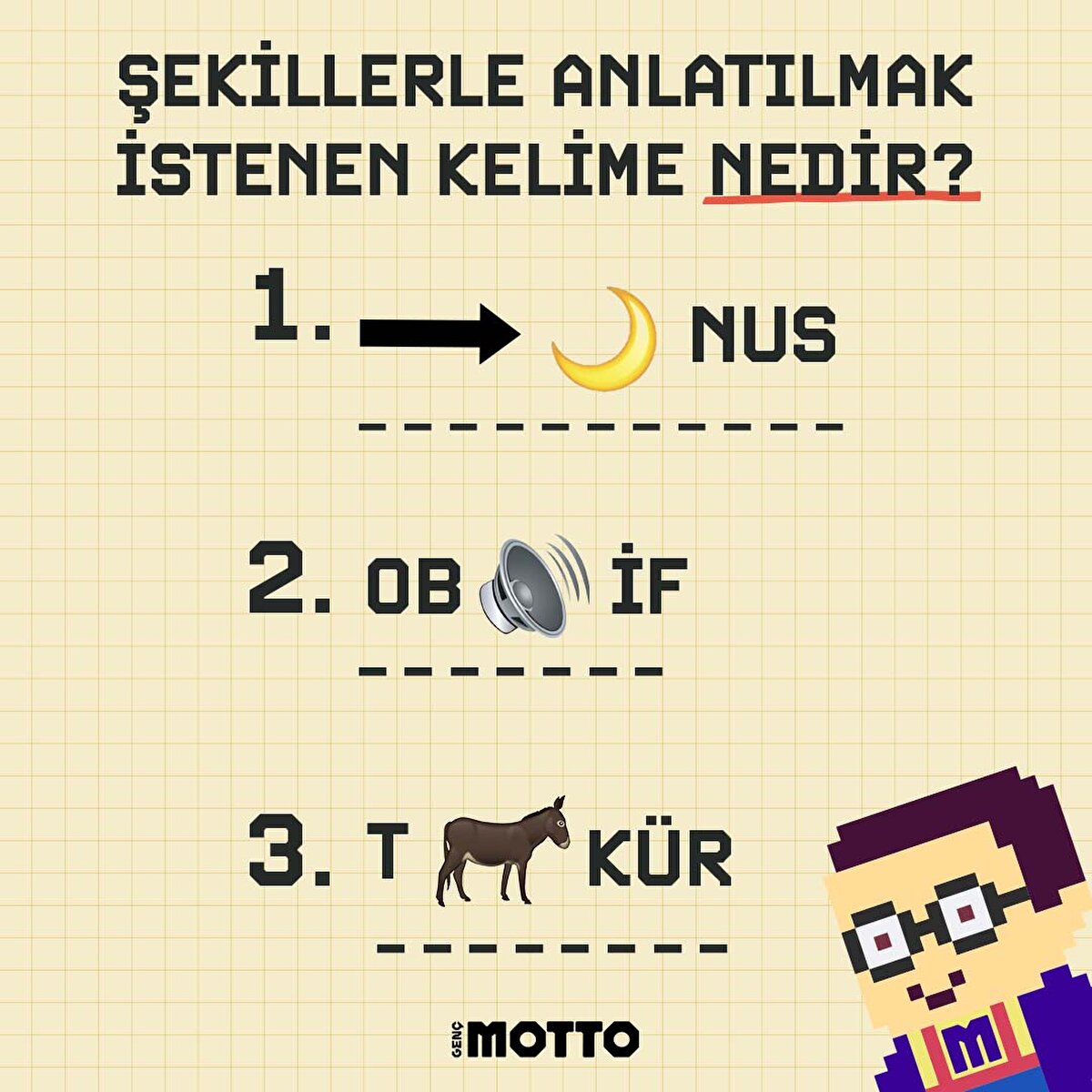 Şekillerle anlatılmak istenen kelime nedir? 