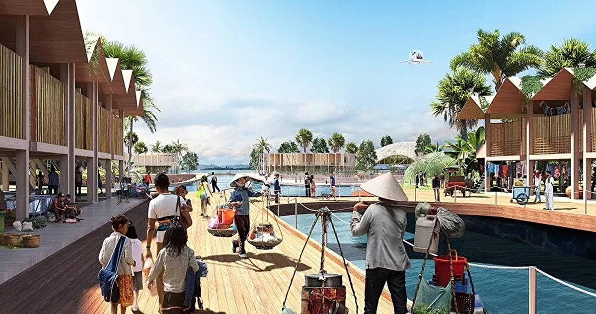 200 milyon dolara mal olacağı tahmin edilen yüzen şehrin büyüklüğüne henüz karar verilmezken, 75 hektarı kapsayan daha büyük köylerde 10 bine kadar kişinin konaklayabileceği aktarıldı.<br><br>