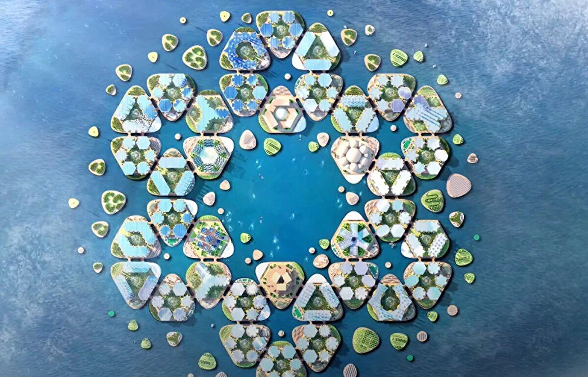 BM tarafından desteklenen, Busan kentinin kıyılarında inşa edilen yüzen şehir, sel riskini ortadan kaldırmak için hepsi denizle birlikte yükselen birkaç insan yapımı adadan oluşan 'sele dayanıklı bir altyapıya' sahip olacak.<br><br>