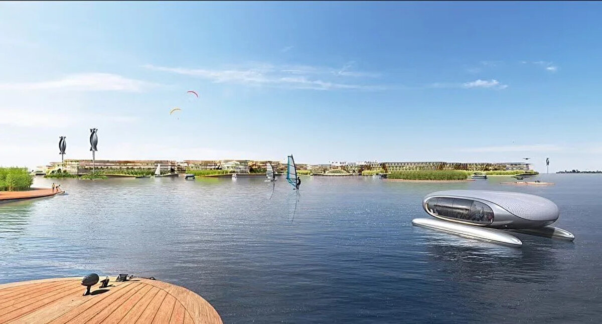 Kentin inşasında, çeliğin çekme mukavemetinin altı katı ve negatif karbon ayak izine sahip, hızlı büyüyen bambu da dahil olmak üzere yerel kaynaklı malzemelere öncelik verileceği vurgulandı.<br><br>