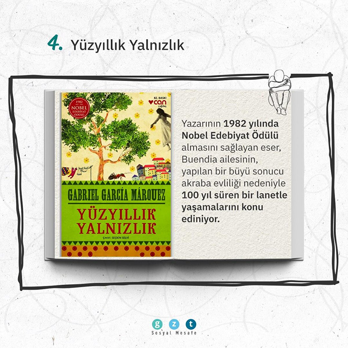 Yazarının 1982 yılında Nobel Edebiyat &#214;d&#252;l&#252; almasını sağlayan eser, Buendia ailesinin, yapılan bir b&#252;y&#252; sonucu akraba evliliği nedeniyle 100 yıl s&#252;ren bir lanetle yaşamalarını konu ediniyor. 