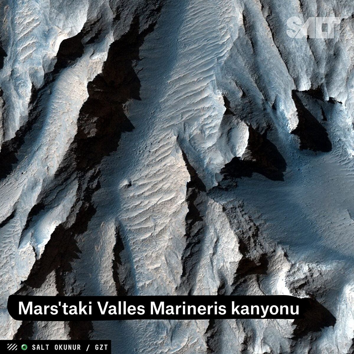 Mars'taki Valles Marineris kanyonu