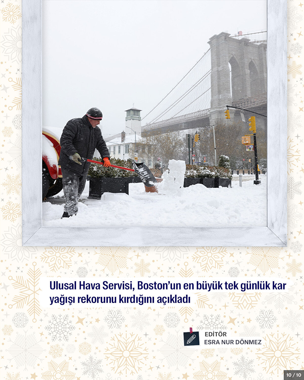 Ulusal Hava Servisi, Boston`un en büyük tek günlük kar yağışı rekorunu kırdığını açıkladı.