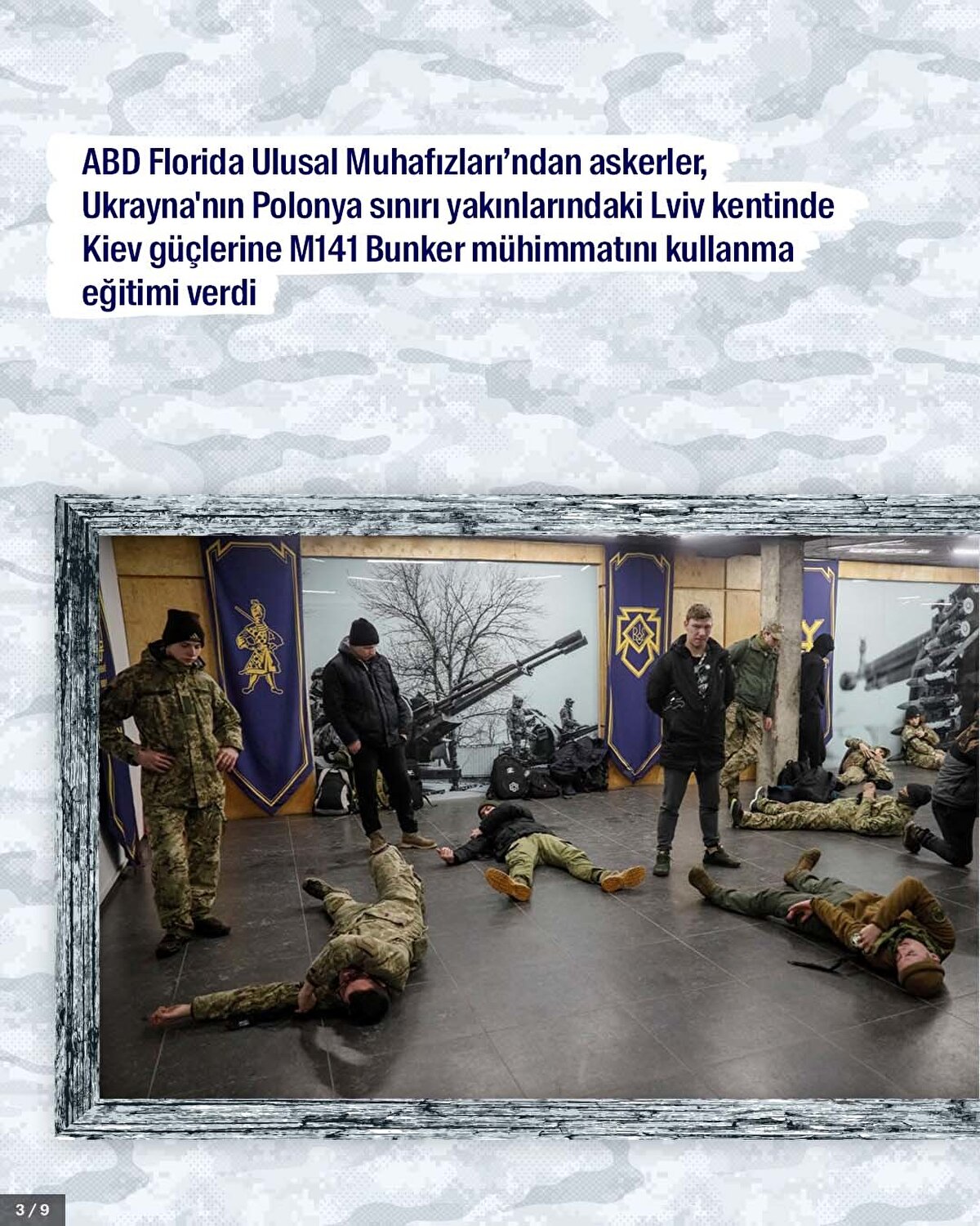 ABD Florida Ulusal Muhafızları’ndan askerler, Ukrayna'nın Polonya sınırı yakınlarındaki Lviv kentinde Kiev güçlerine M141 Bunker mühimmatını kullanma eğitimi verdi