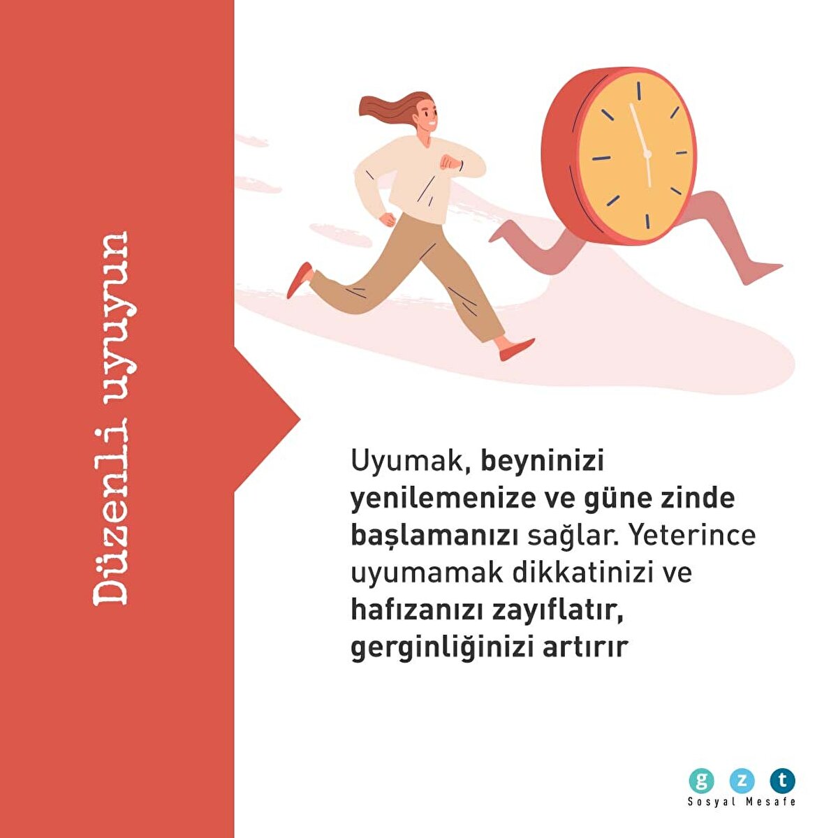 Uyumak, beyninizi yenilemenize ve g&#252;ne zinde başlamanızı sağlar. Yeterince uyumamak dikkatinizi ve hafızanızı zayıflatır, gerginliğinizi artırır 