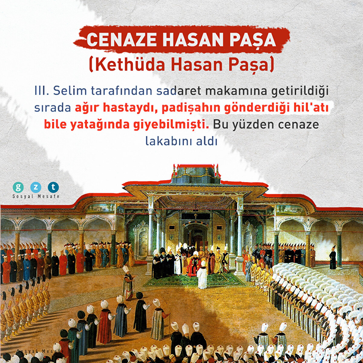 III. Selim tarafından sadaret makamına getirildiği sırada ağır hastaydı padişahın gönderdiği hil'atı bile yatağında giyebilmişti. Bu yüzden cenaze lakabını aldı