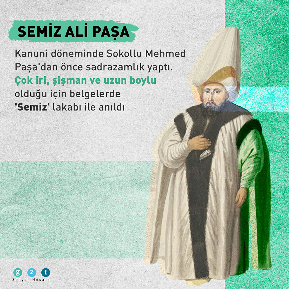 Kanuni döneminde Sokollu Mehmed Paşa'dan önce sadrazamlık yaptı. Çok iri, şişman ve uzun boylu olduğu için belgelerde 'Semiz' lakabı ile anıldı