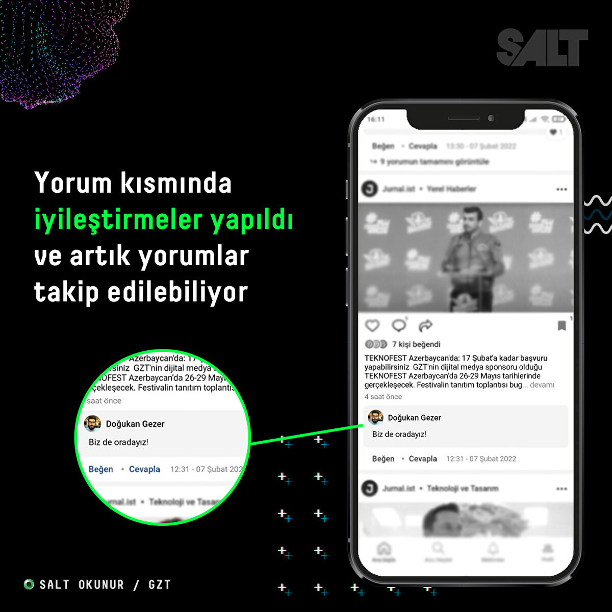 Yorum kısmında iyileştirmeler yapıldı ve artık yorumlar takip edilebiliyor