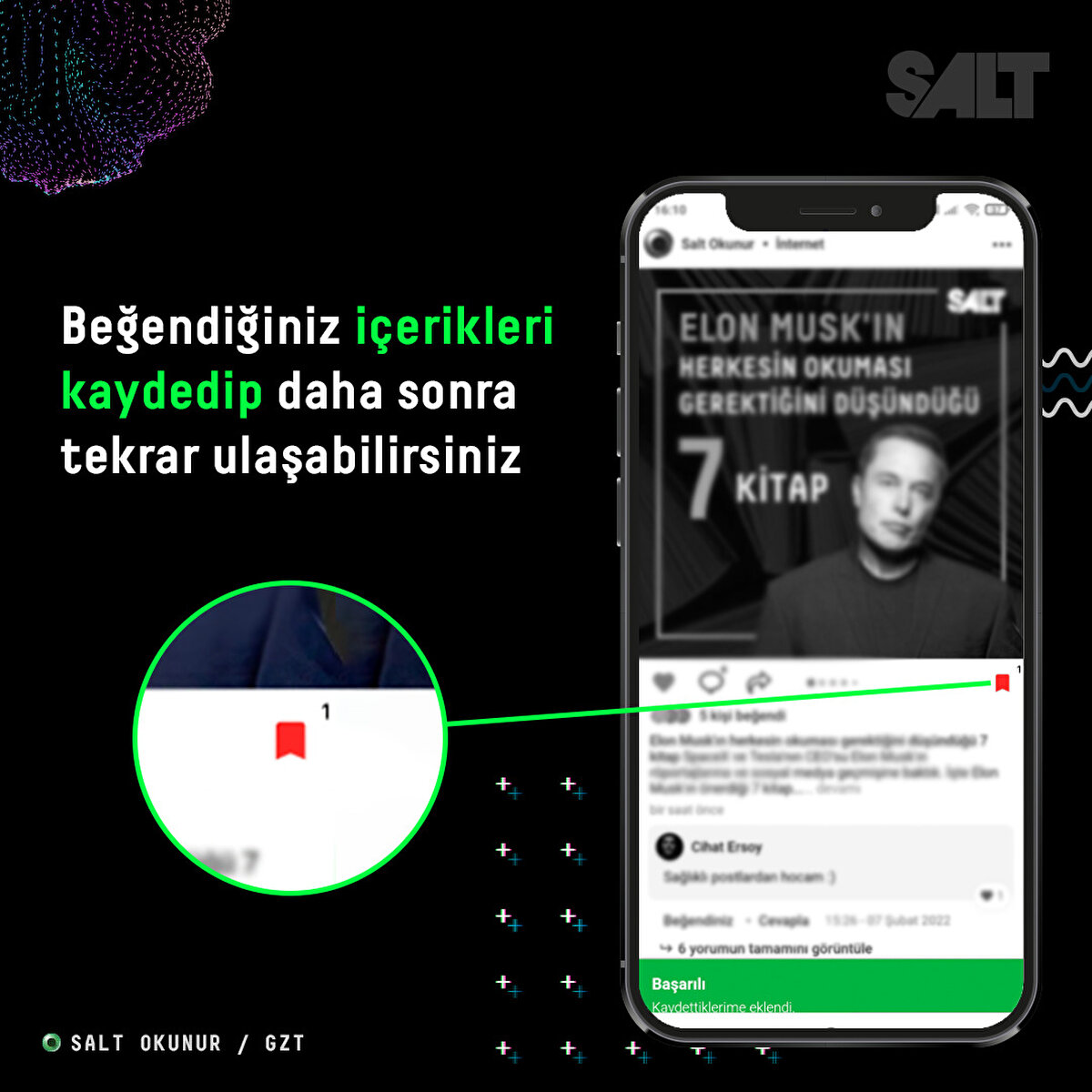 Beğendiğiniz içerikleri kaydedip daha sonra tekrar ulaşabilirsiniz