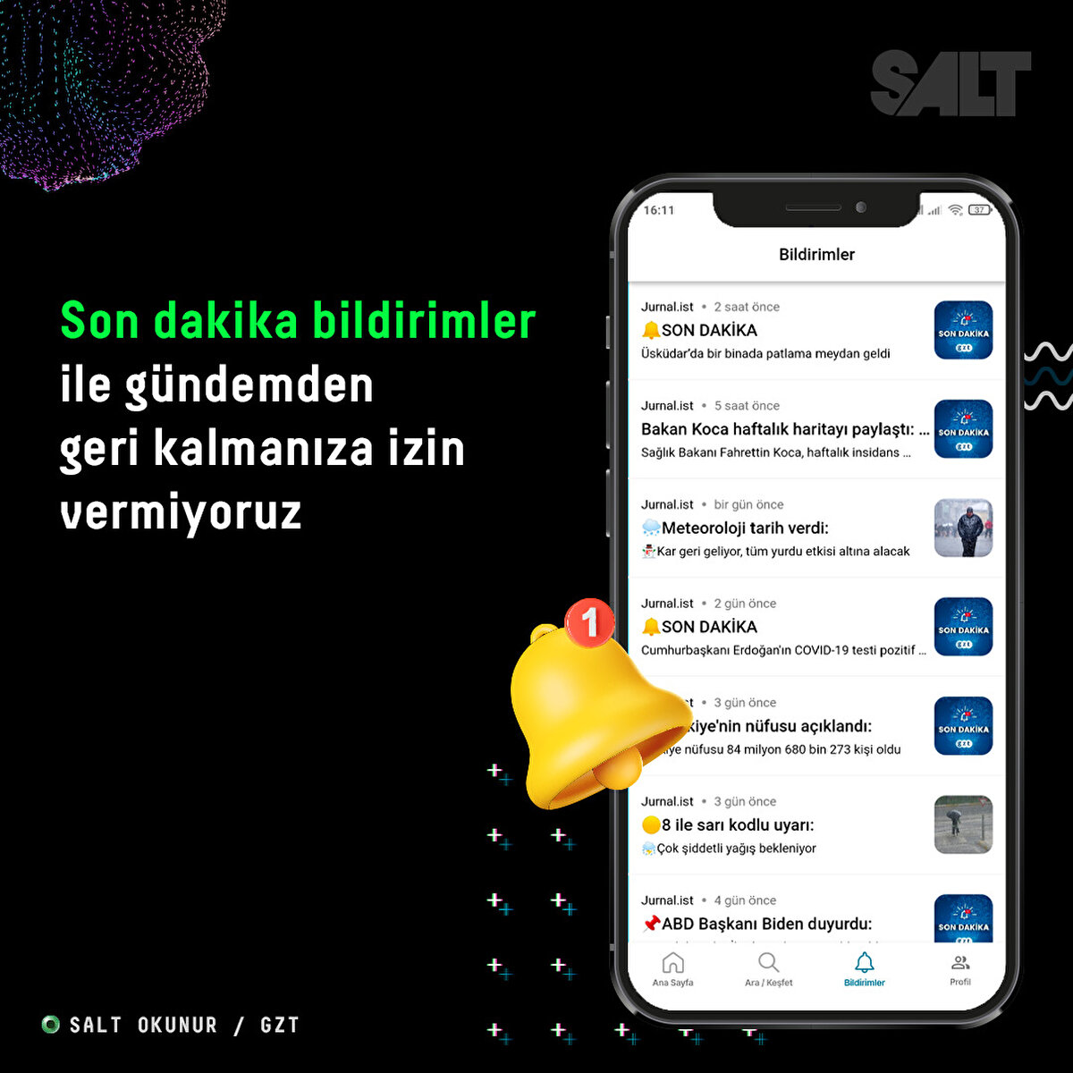 Son dakika bildirimler ile gündemden geri kalmanıza izin vermiyoruz