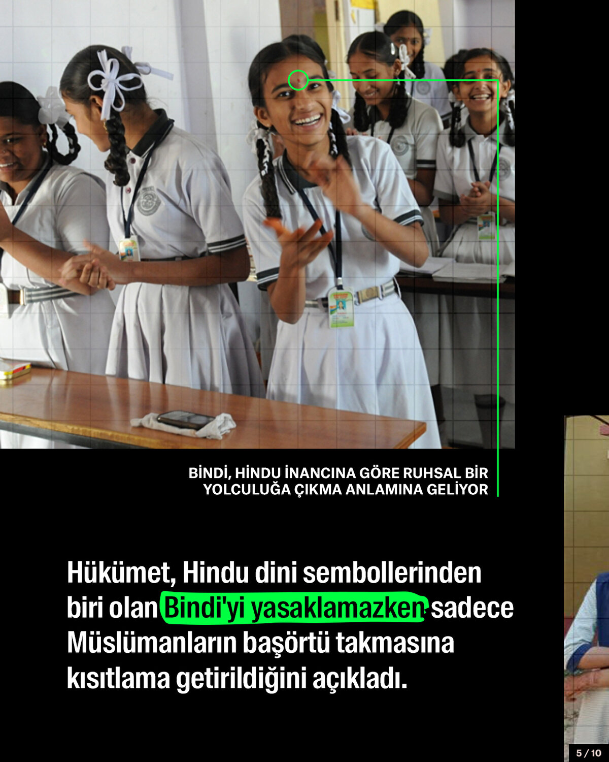 H&#252;k&#252;met, Hindu dini sembollerinden biri olan Bindi'yi yasaklamazken sadece M&#252;sl&#252;manların baş&#246;rt&#252; takmasına kısıtlama getirildiğini a&#231;ıkladı.