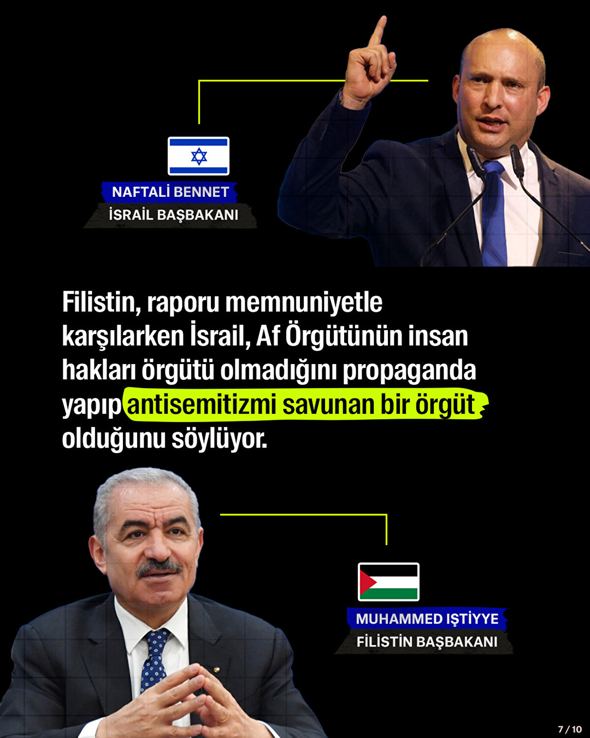 Filistin, raporu memnuniyetle karşılarken İsrail, Af Örgütünün insan hakları örgütü olmadığını propaganda yapıp antisemitizmi savunan bir örgüt olduğunu söylüyor.
