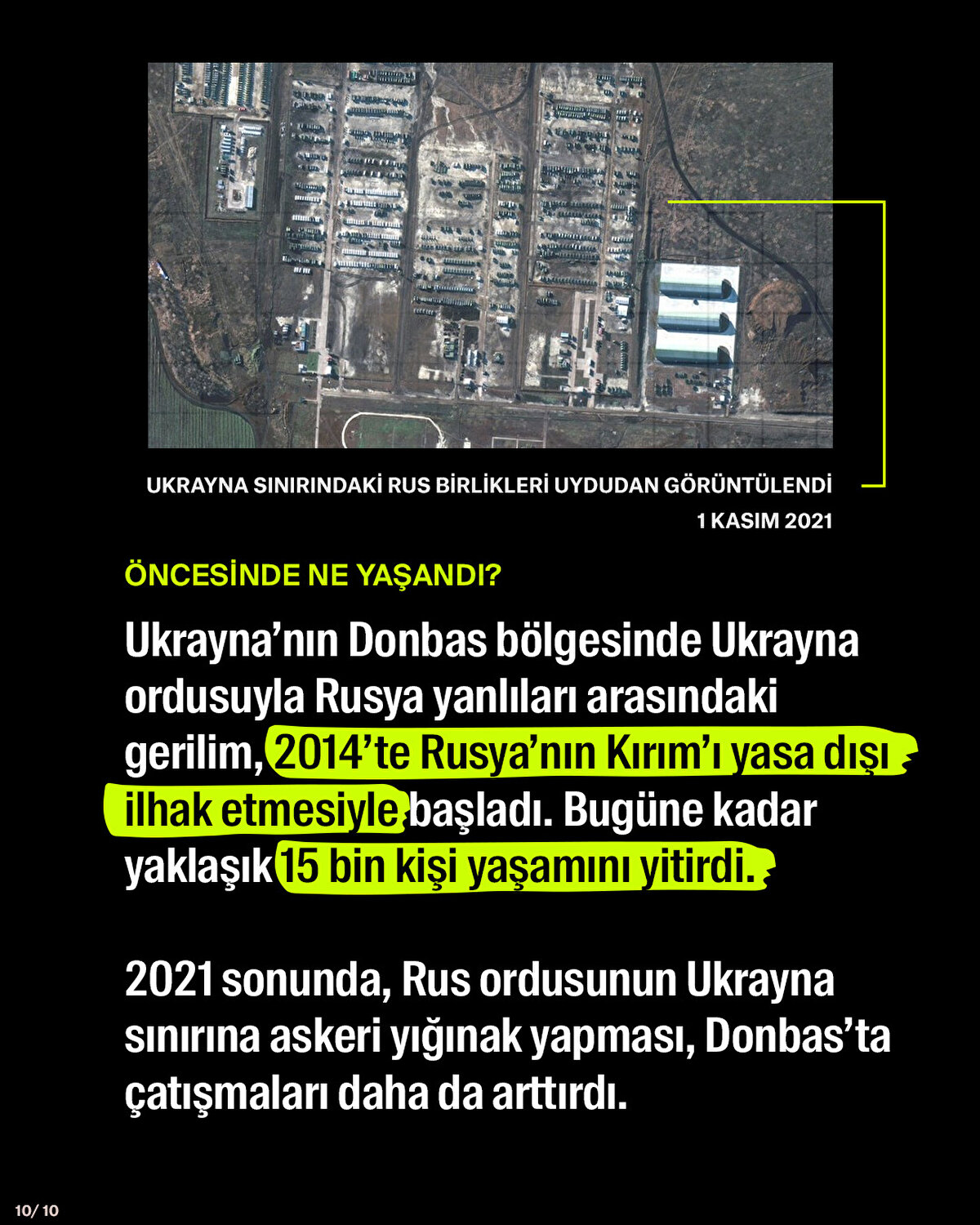 Ukrayna’nın Donbas bölgesinde Ukrayna ordusuyla Rusya yanlıları arasındaki gerilim, 2014’te Rusya’nın Kırım’ı yasa dışı ilhak etmesiyle başladı. Bugüne kadar yaklaşık 15 bin kişi yaşamını yitirdi.