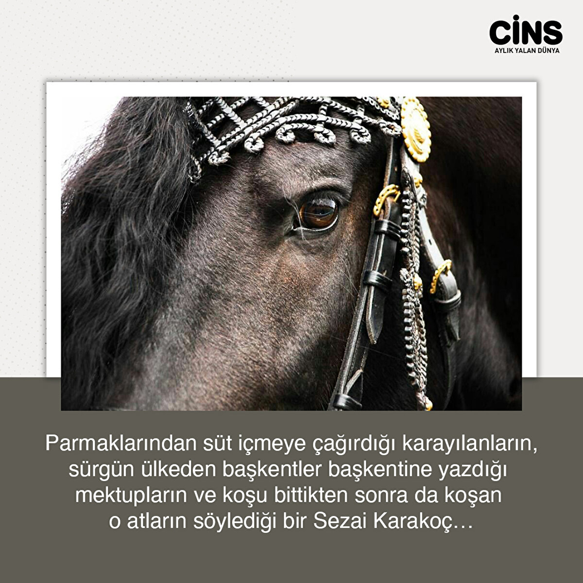 Parmaklarından süt içmeye çağırdığı karayılanların, sürgün ülkeden başkentler başkentine yazdığı mektupların ve koşu bittikten sonra da koşan o atların söylediği bir Sezai Karakoç…