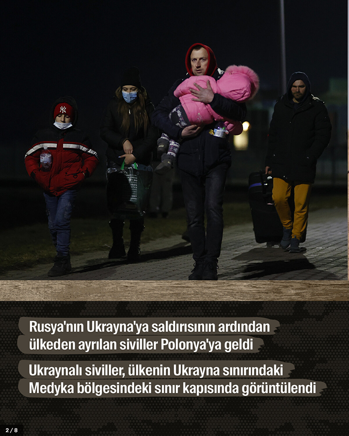 Rusya'nın Ukrayna'ya saldırısının ardından ülkeden ayrılan siviller Polonya'ya geldi