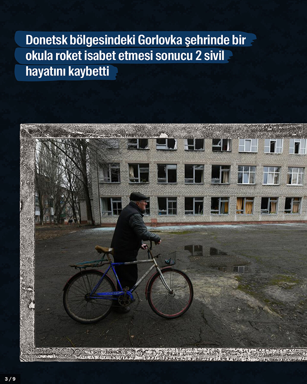 Donetsk bölgesindeki Gorlovka şehrinde bir okula roket isabet etmesi sonucu 2 sivil hayatını kaybetti